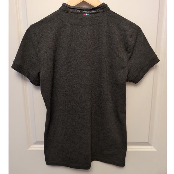 Porsche Gray Button Neckline Short Sleeve Shirt Cotton Driving Car Enthusiast - Picture 4 of 5
